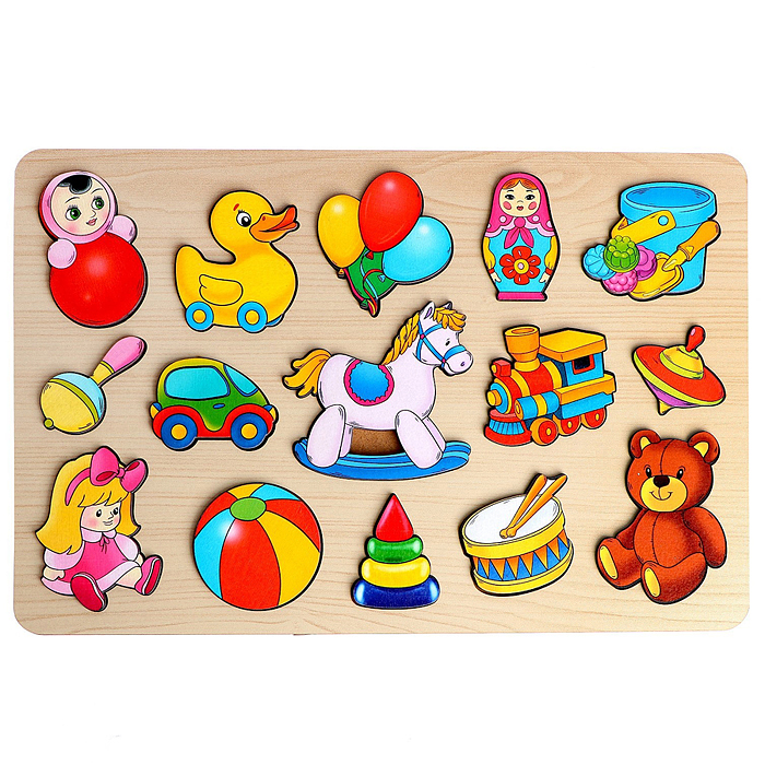 Рамка-вкладыш большая "Игрушки" 15 деталей 