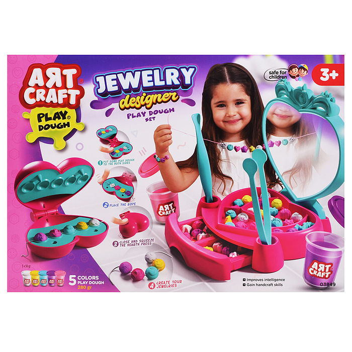 Набор для лепки "Дизайнер украшений" тесто 5х56г Набор для лепки "Дизайнер украшений" тесто 5х56г