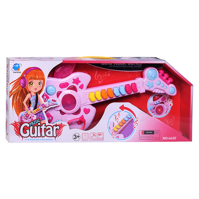 Фото к товару Гитара 665F "Модная девченка" в коробке Гитара 665F "Модная девченка" в коробке