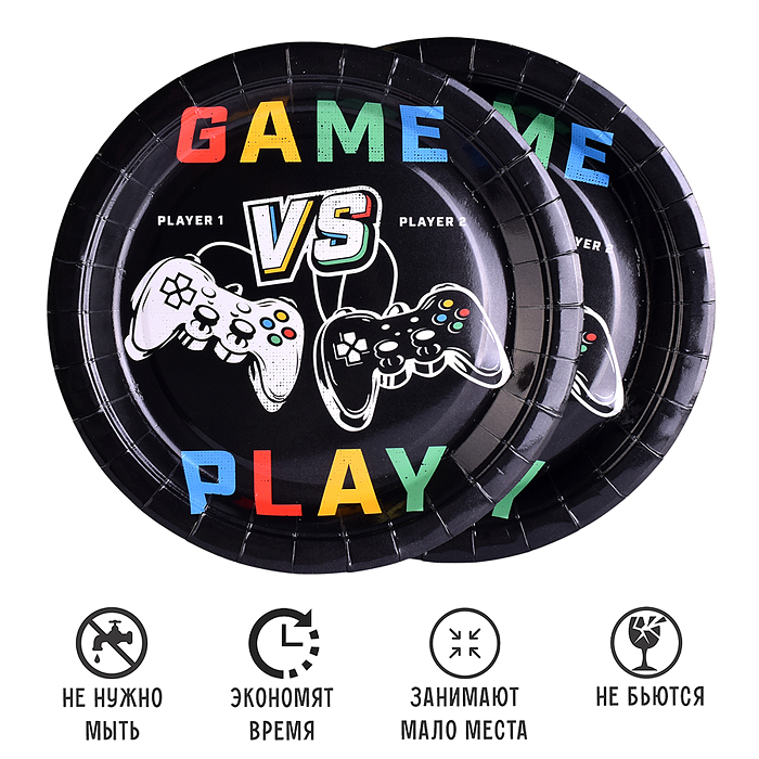 Фото к товару Набор посуды одноразовой 00-7501 "Игра" тарелки (10 шт) Набор посуды одноразовой 00-7501 "Игра" тарелки (10 шт)