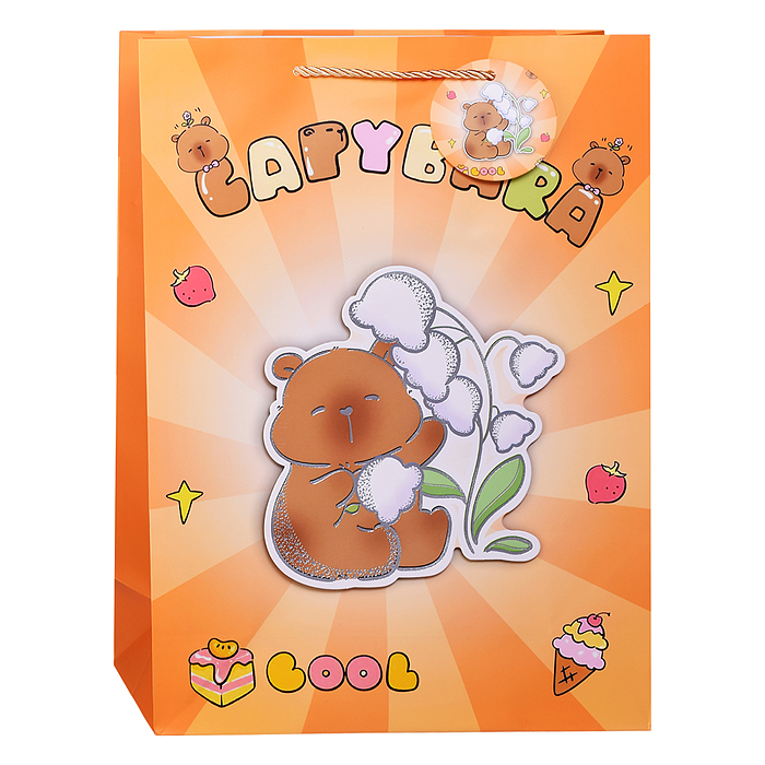 Пакет подарочный 00-7402 "Капибара" 30*41.5*12см