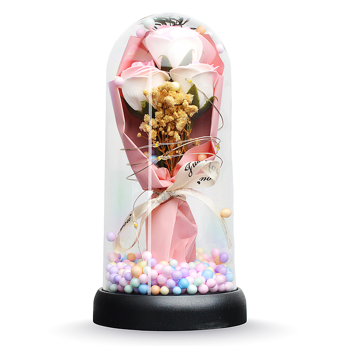 Фото к товару Светильник H01 "Букет роз" в коробке (розовый) Светильник H01 "Букет роз" в коробке (розовый)