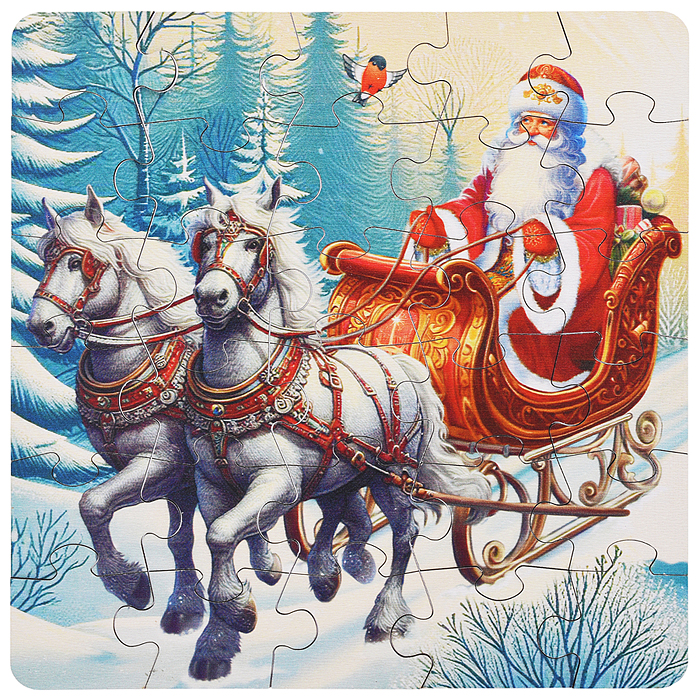 Пазл в пакете "Дед Мороз" (материал древесный)