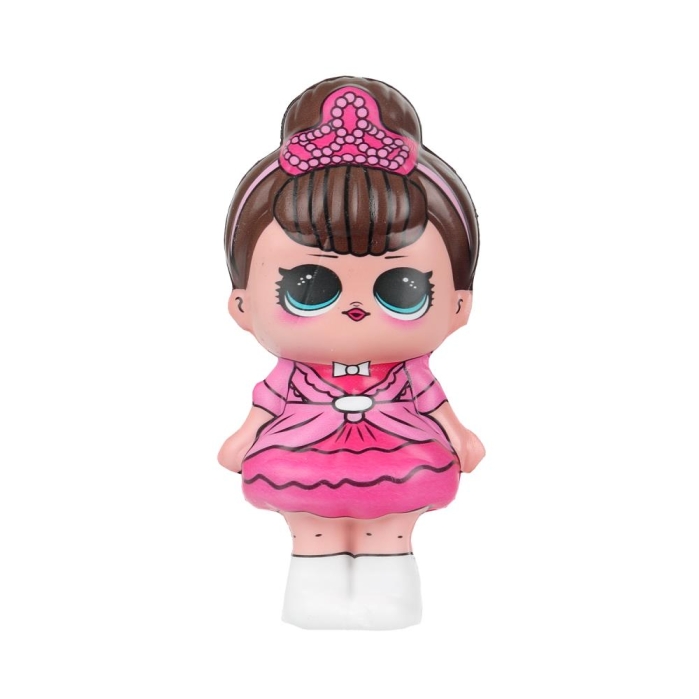 Игрушка - антистресс "Сквиш малыш" девочка в розовом платье, флоупак, Супер Жим