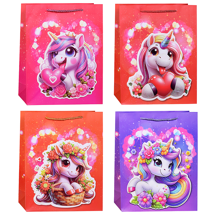 Пакет подарочный 00-7454 "Красочный Единорог" 26*10*32см Пакет подарочный 00-7454 "Красочный Единорог" 26*10*32см