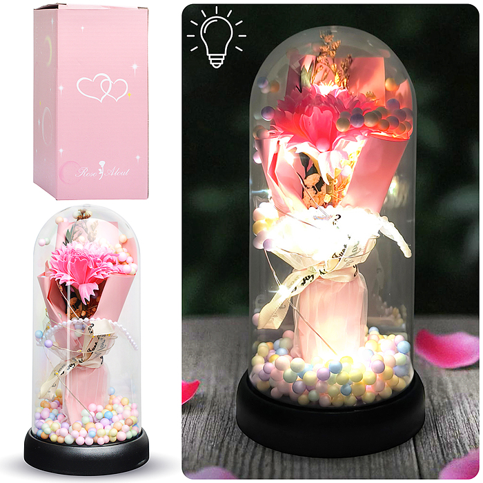 Светильник H03 "Гвоздика" в коробке (розовый) Светильник H03 "Гвоздика" в коробке (розовый)