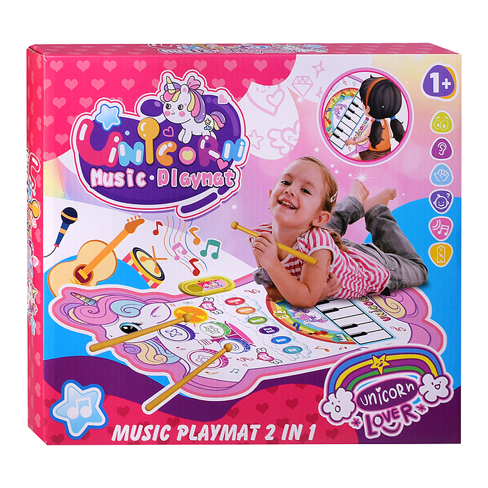 Коврик музыкальный RS-6127 "Сказочный единорог" в коробке