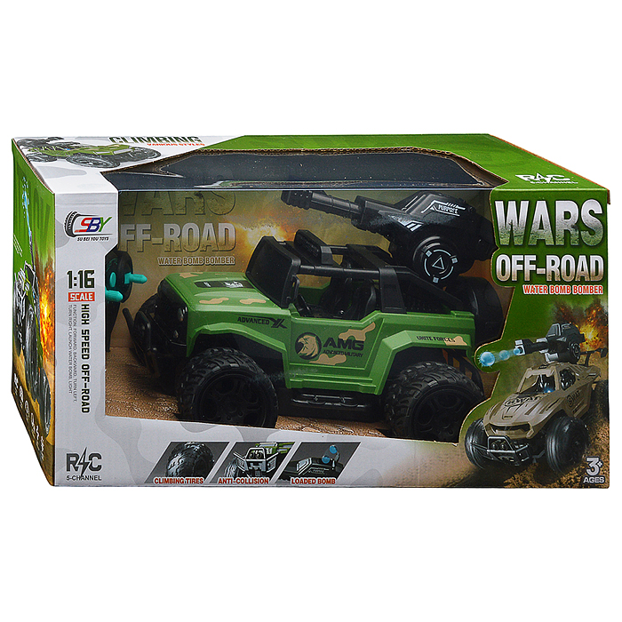 Фото к товару Машина SBY164-4 "Военный авто" р/у, 27 MHz, в коробке Машина SBY164-4 "Военный авто" р/у, 27 MHz, в коробке