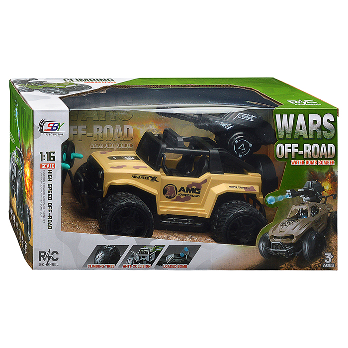 Фото к товару Машина SBY164-4 "Военный авто" р/у, 27 MHz, в коробке Машина SBY164-4 "Военный авто" р/у, 27 MHz, в коробке