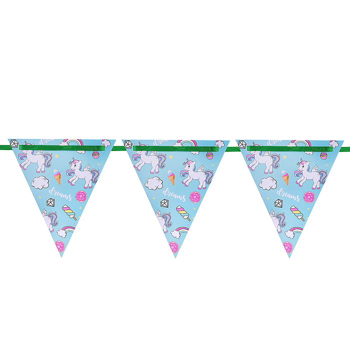 Фото к товару Флажки-растяжка 00-7471 "Сладость единорога" Флажки-растяжка 00-7471 "Сладость единорога"