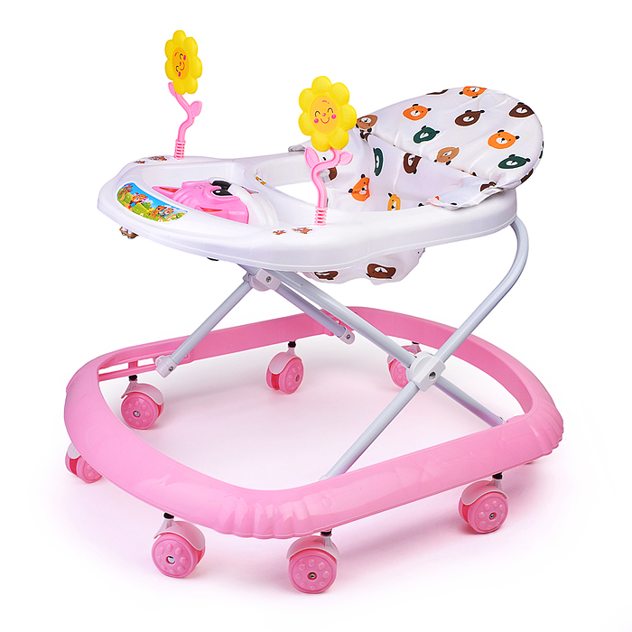 Ходунки 520-1 "Цветочки" (цвет белый/розовый) Ходунки 520-1 "Цветочки" (цвет белый/розовый)