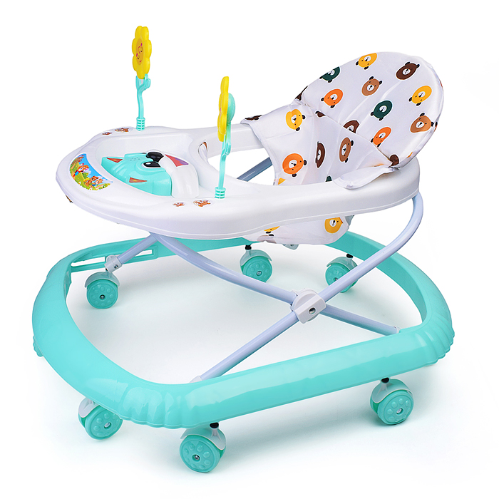 Ходунки 520-2 "Цветочки" (цвет белый/мятный) Ходунки 520-2 "Цветочки" (цвет белый/мятный)