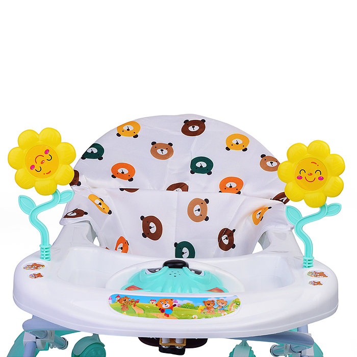 Ходунки 520-2 "Цветочки" (цвет белый/мятный)