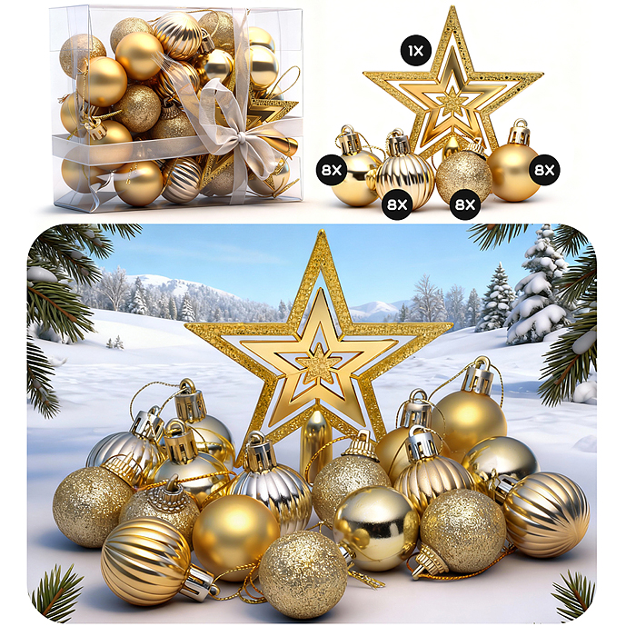 Набор новогодних украшений S2482 "Золотое время"