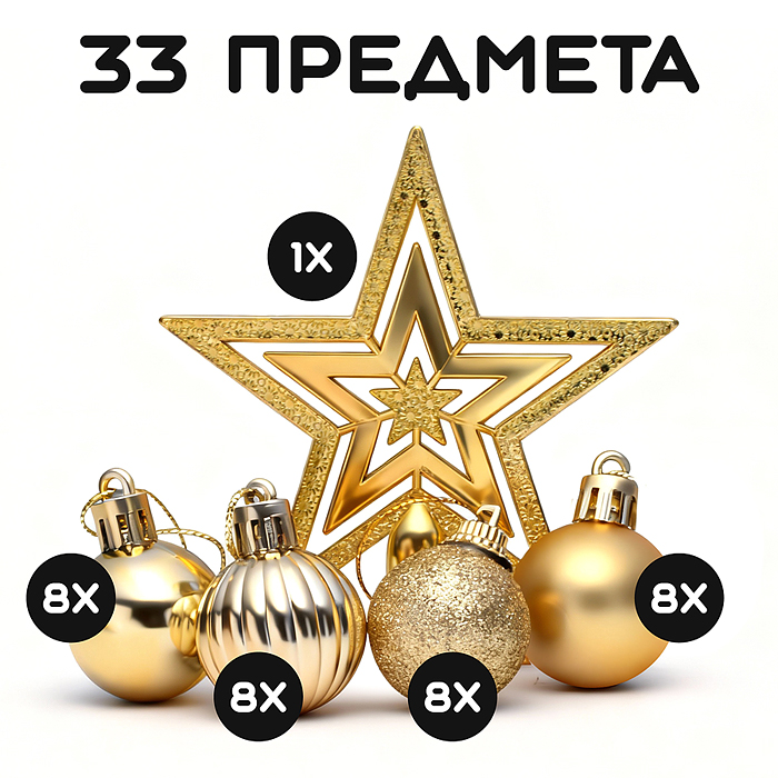 Набор новогодних украшений S2482 "Золотое время"