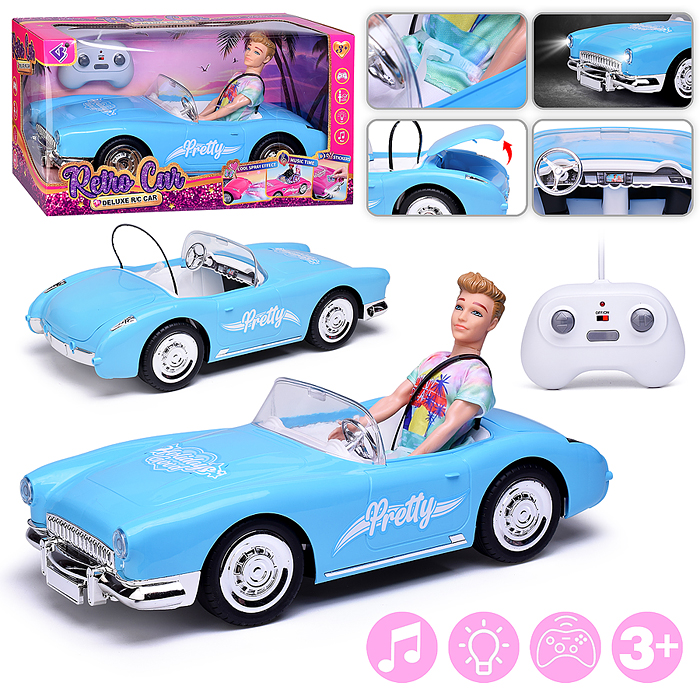 Машина 886-11 "Супер кабриолет" р/у для куклы, в коробке