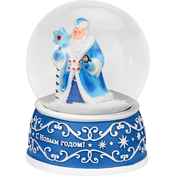 Новогодний сувенир Снежный шар "Дедушка Мороз" d=6,5см