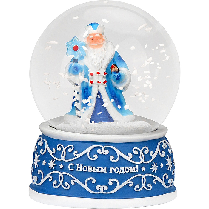 Новогодний сувенир Снежный шар "Дедушка Мороз" d=6,5см
