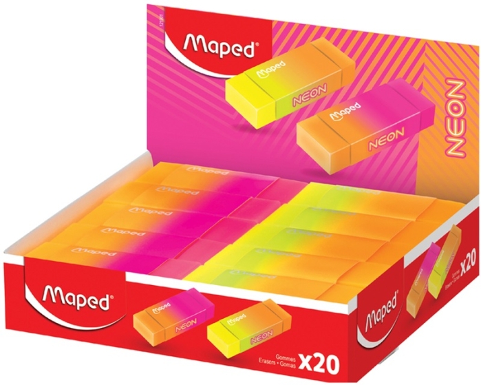 Ластик, яркие неоновые цвета, в дисплее Ластик, яркие неоновые цвета, в дисплее