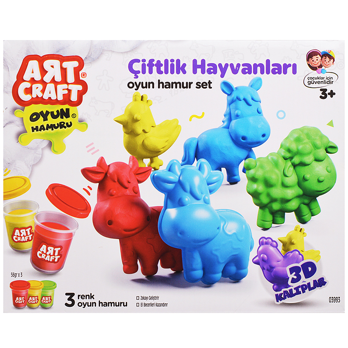 Набор для лепки "Домашние животные" тесто 3х56г Набор для лепки "Домашние животные" тесто 3х56г