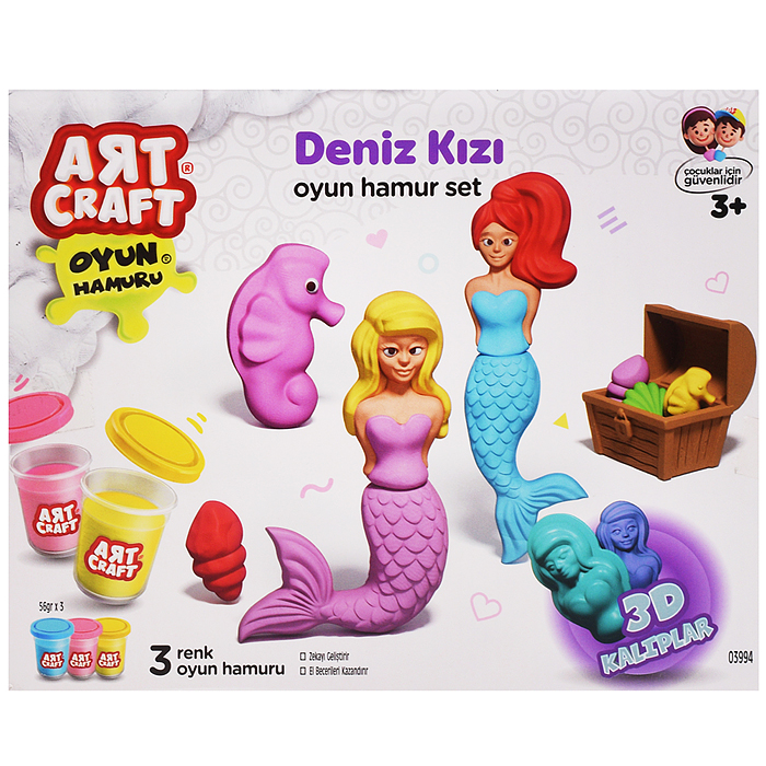 Набор для лепки "Русалки" тесто 3х56г Набор для лепки "Русалки" тесто 3х56г