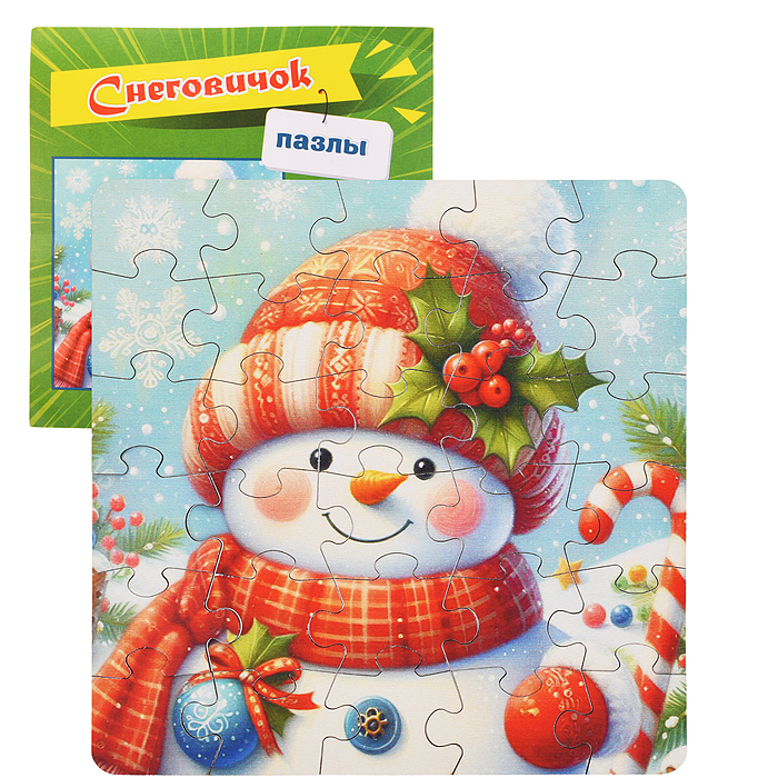 Пазл в пакете "Снеговичок" (материал древесный) Пазл в пакете "Снеговичок" (материал древесный)