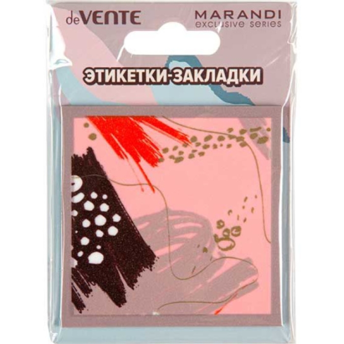 Самоклеящиеся этикетки-закладки "Marandi. Metallic" пластиковые полупрозрачные, искрящиеся с дизайно