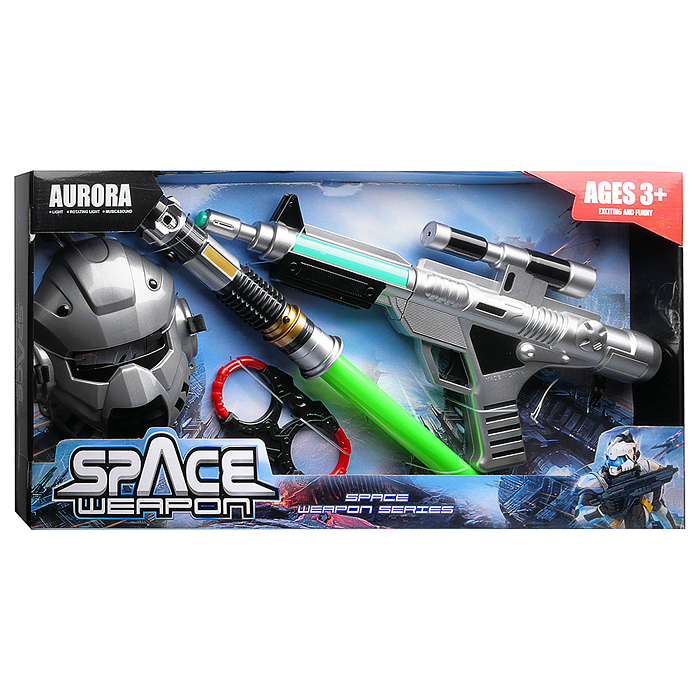 Набор оружия 837-5 "Звездный  путь" (свет, звук) на батарейках, в коробке