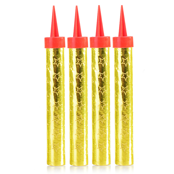 Свеча Фонтан для торта поток золотых искр, 10-12,5 см, (30 сек,) 4 шт.