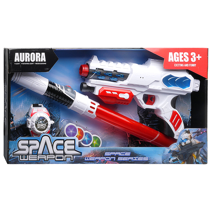 Набор оружия 836-17 "Супер оружие" (свет, звук) на батарейках, в коробке