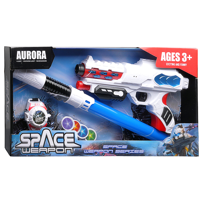 Набор оружия 836-17 "Супер оружие" (свет, звук) на батарейках, в коробке