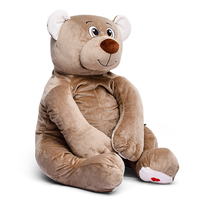 Медведь Лари, 85см (сидя 45см), бежево-серый 
