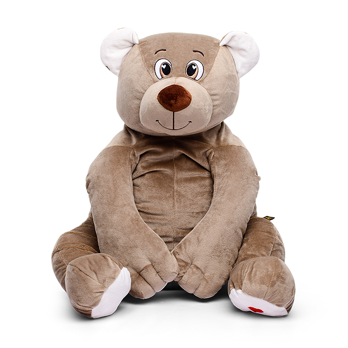 Медведь Лари, 85см (сидя 45см), бежево-серый 