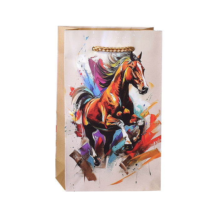 Пакет подарочный "Лошадь" крафт 11х18см Пакет подарочный "Лошадь" крафт 11х18см