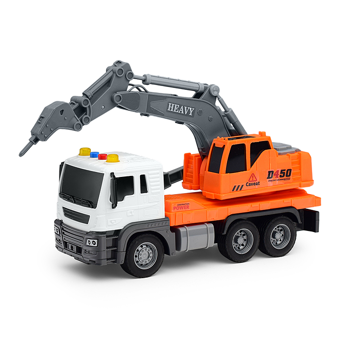 Фото к товару Машина JS104B "СтройМощь" 1:16 (свет, звук) в коробке (цвет оранжевый) Машина JS104B "СтройМощь" 1:16 (свет, звук) в коробке (цвет оранжевый)