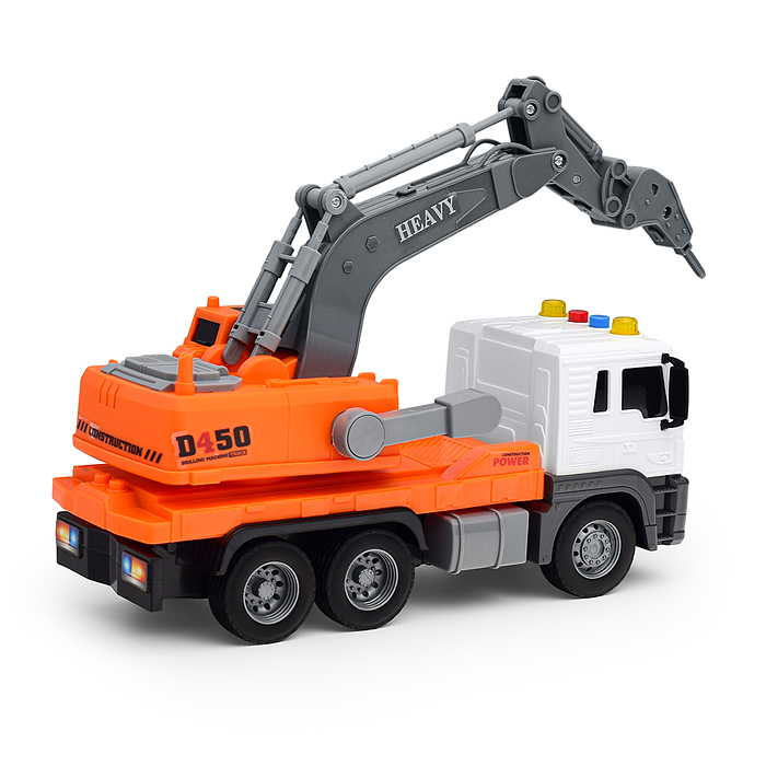 Фото к товару Машина JS104B "СтройМощь" 1:16 (свет, звук) в коробке (цвет оранжевый) Машина JS104B "СтройМощь" 1:16 (свет, звук) в коробке (цвет оранжевый)