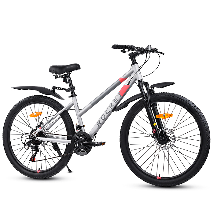 Фото к товару Велосипед 26" Rocket Vela 2.0, цвет серый, размер 15" Велосипед 26" Rocket Vela 2.0, цвет серый, размер 15"
