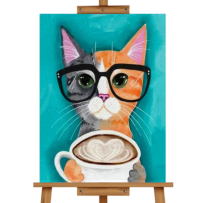 Набор для рисования MKR3020-28 "Картина по номерам 30х20 см. Котик в очках" 
