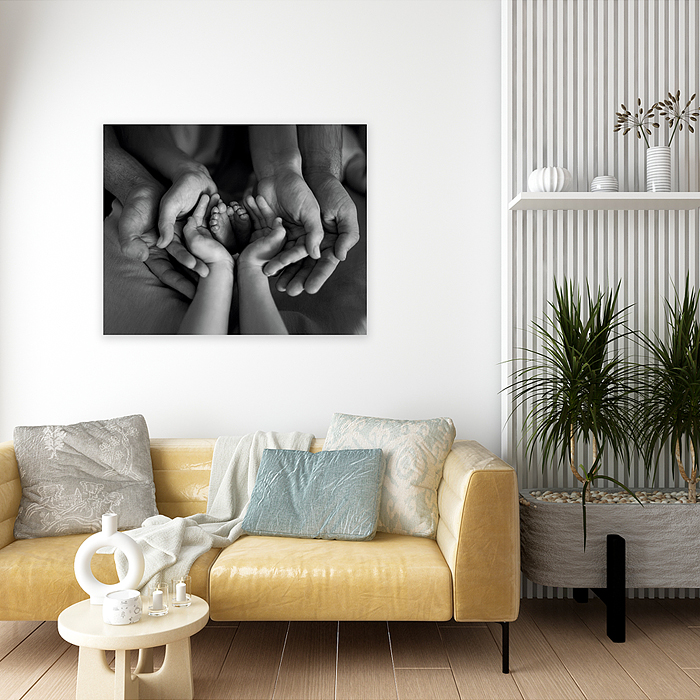 Картина на холсте с подрамником 50х40 "Моя крепкая семья"