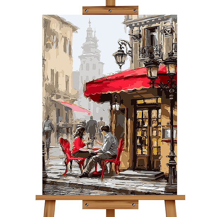 Набор для рисования MKR5040-68 "Картина по номерам 40х50 см. Уличное кафе"