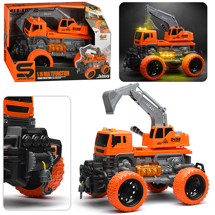Машина JS103BS "ТехноЛидер" 1:16 (свет, звук) в коробке (цвет оранжевый)