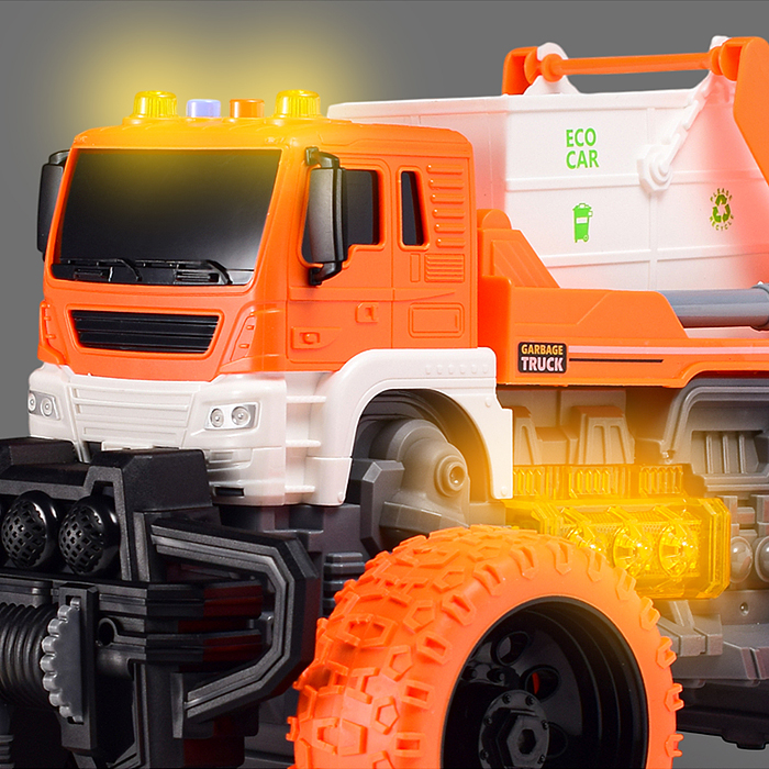 Фото к товару Машина JS107BS "Эко-мусоровоз" 1:16 (свет, звук) в коробке (цвет оранжевый) Машина JS107BS "Эко-мусоровоз" 1:16 (свет, звук) в коробке (цвет оранжевый)