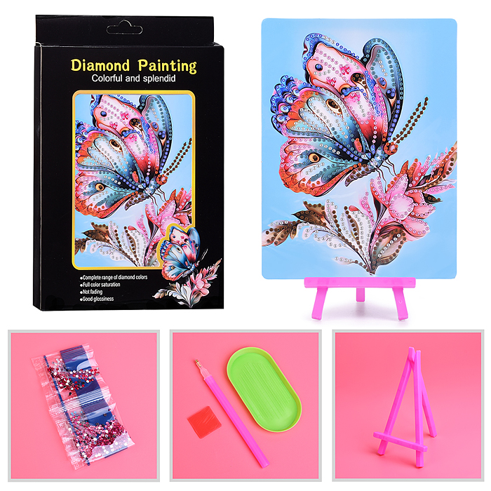 Мозаика алмазная 00-7614 "Бабочка на цветке" 15*20см Мозаика алмазная 00-7614 "Бабочка на цветке" 15*20см