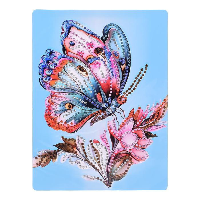 Мозаика алмазная 00-7614 "Бабочка на цветке" 15*20см