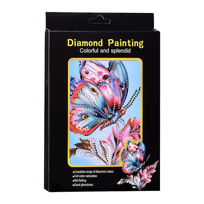 Мозаика алмазная 00-7614 "Бабочка на цветке" 15*20см