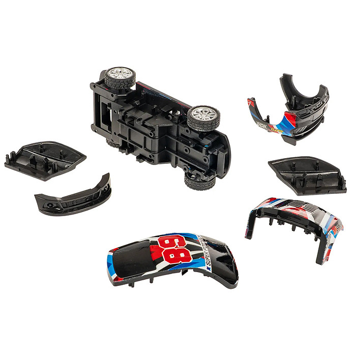 Машинка пластмассовая инерционная "Авария на трассе" Гонка спорт (pull back) ВОХ 15,2х7,5х7,5см,