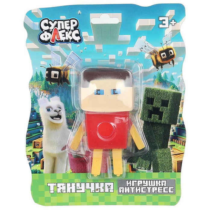 Фото к товару Игрушка антистресс тянучка "Пиксельный персонаж в красном свитере" блистер, Супер Флекс Игрушка антистресс тянучка "Пиксельный персонаж в красном свитере" блистер, Супер Флекс