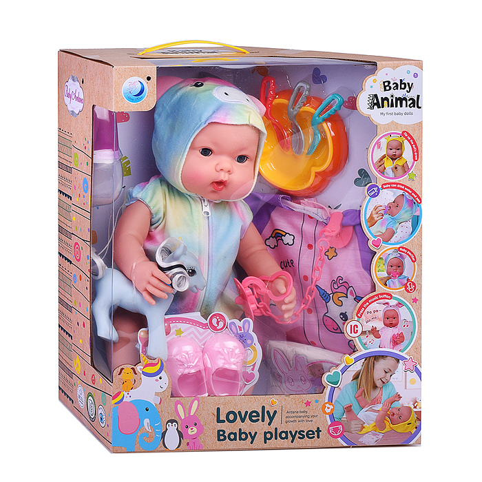 Фото к товару Пупс DH2377C "Мира" с аксессуарами, в коробке Пупс DH2377C "Мира" с аксессуарами, в коробке