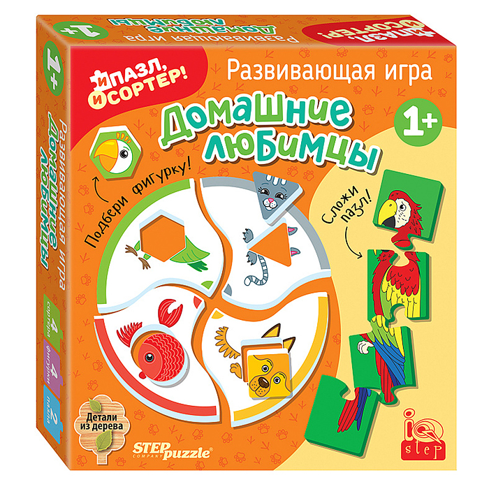 Развивающая игра "Домашние любимцы. И пазл, и сортер" (IQ step) Развивающая игра "Домашние любимцы. И пазл, и сортер" (IQ step)