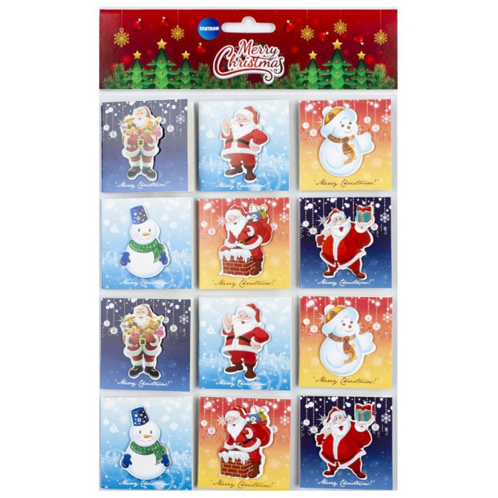 Бирки бумажные новогодние для подарков, в наборе 12 шт, 180х240мм